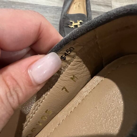 Salvatore Ferragamo Gray and Gold Suede Saba Horsebit Loafer Size 7 main image 4